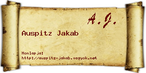 Auspitz Jakab névjegykártya